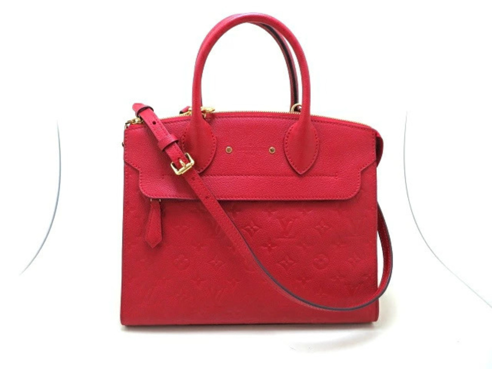 LOUIS VUITTON Pont Neuf Monogram Empreinte Cerise Red Handbag